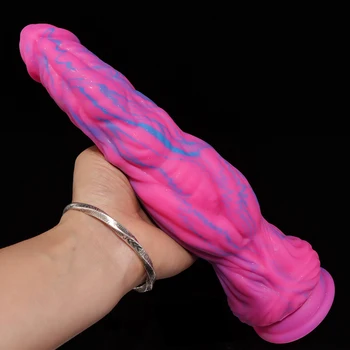 Colorate Silicon Vibrator Realist De Animale Penis Moale Imens Anal Plug Prostata Masaj Vaginal Anal Dilatator Jucarii Sexuale Pentru Barbati Femei