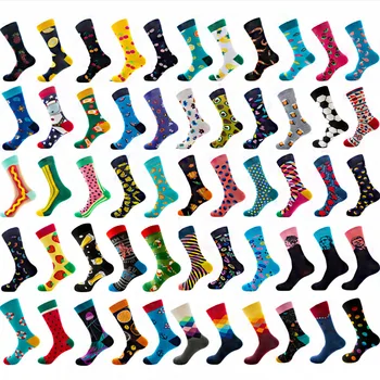 Colorate, Șosete Bărbați Harajuku de Colorat Fericit Amuzant Simbol Geometric Formula Ciorap de Bumbac Cadou de Crăciun Șosete Calcetines Hombre