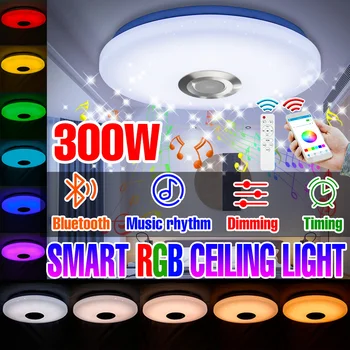 CONDUSE de Plafon Lumina RGB Inteligent Lampa de Control de la Distanță APP Difuzor Bluetooth Muzica Candelabre Pentru Acasă Decorare Camera de zi LED Lampă