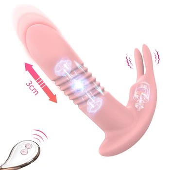 Control de la distanță Rabbit Vibrator Telescopic Penis artificial Vibratoare sex Feminin Masturbator G-spot Vagin Stimulator Erotic Jucarii Sexuale de Cuplu