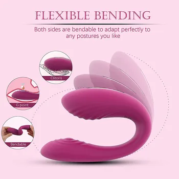 Control de la distanță în formă de U Flexibil 5 Moduri de Vagin Stimulator Vibrator Wireless Femei Penis Vibrator Clitori Biberon Masaj Jucarii Sexuale 2