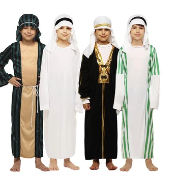 Copii Arab Arab Costum Orientul Mijlociu Costum Halat Băiat Copil Prințul Haine De Carnaval De Halloween Cosplay Copii Musulmani Costume