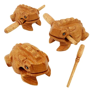 Copii Muzicale Decomprima Jucării Bani Lucky Frog Tradițional Din Lemn Instrument Muzical De Percuție Rasp Brinquedos Cadou 3