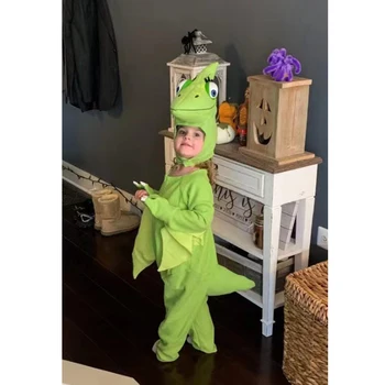 COZOK Verde Costum de Dinozaur Pentru Copii Dragon Salopeta cu Aripa Pterosaur Jocul Imbracaminte de Halloween Cosplay Performanță Haine 5