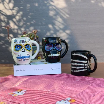 Craniu de creatie Cana de Halloween Ghost Festival Cadou 3D Stereo Ceramice Cafea cu Lapte Bea Apă Cupa Cuplu Drinkware Cafe Acasă Fierbinte 0