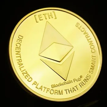 Creative Ethereum Monede Suvenir Placat Cu Aur De Colectie, Minunat Cadou Ethereum Colecție De Artă Fizice Monedă Comemorativă