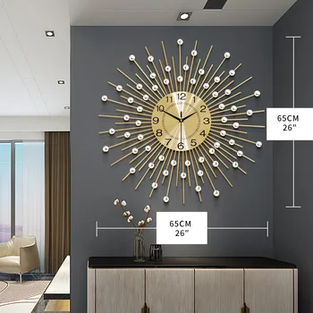 Creative Mare Ceas De Perete Metal Tăcut Moderne De Lux, Ceasuri De Perete Decor Acasă Tăcut Ceasuri De Aur Camera De Zi De Decorare Cadou 5