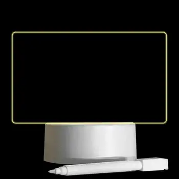 Creative Transparent USB 2D Acrilice Notă de zi cu Zi Bord Cu Pix Mesaj Memo Bord Cu Stand LED Noapte Lumină Scris Pad Memento