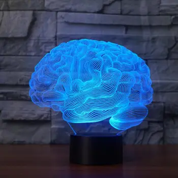 Creierul 3d Led Lampă Șapte de culoare de Control de la Distanță Acrilice Viziune a Condus Lumina de Noapte Luminaria Condus Noutate Copii 3d Lumina Camera