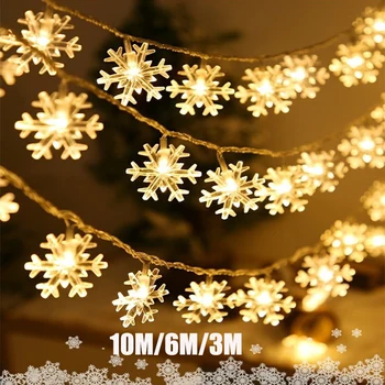 Crăciun Lumini LED Fulg de nea Garland Ghirlandă de Basm Șir de Lumini 10M/6M/3M/1,5 M în aer liber pentru Pomul de Petrecere de Anul Nou Decor Cameră