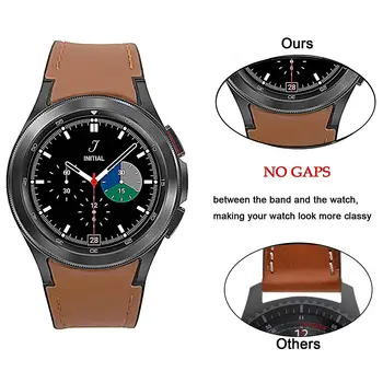 Curea din piele Pentru Samsung Galaxy Watch 4 classic 46mm 42mm 44mm 40mm Fără Goluri de Silicon+Bratara din Piele correa Galaxy Watch4 Trupa 3