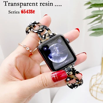 Curea pentru apple watch band 44mm 40mm correa 38mm 42mm rășină Transparentă watchband bratara iwatch seria 7 6 5 4 3 Se 41mm 45mm