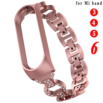 Curea Pentru Xiaomi Mi Band 3 4 5 6 Încheietura mâinii de Metal din Oțel Inoxidabil femei fete Bratara fashion pentru Mi Band 6 4 3 5 Curea Mansete