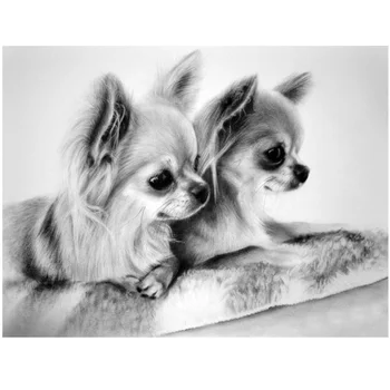 Câine Chihuahua Diy Diamant Pictura Cruce Cusatura De Animale Mozaic Plin Pătrat Rotund Decor Nunta De Diamant Broderie SaleZP-872