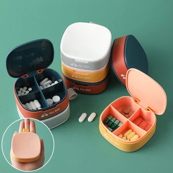 Călătorie Organizator Pill Box rezistent la Umiditate Pastile Cutie Portabil de Buzunar Pungă de zi cu Zi Pastila de Caz 4 Grile Sub-cutie de Droguri Container