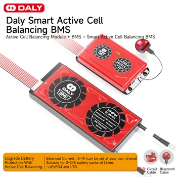 Daly BMS lifepo4 cu 1A active inteligente balaner Bluetooth App 3S 4S 7S 8S 10S 30A 40A 50A 60A 80A 120A 150A 200A 250A Energie Solară