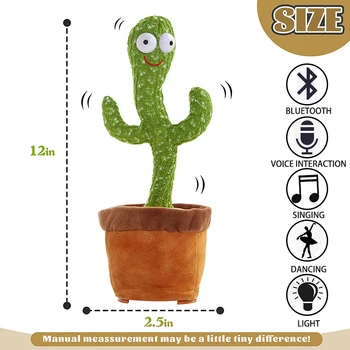 Dans Cactus Electronice Jucărie De Pluș Moale Papusa De Plus Copii Cactus Poate Dansa Și Cânta Vocal Interactiv Bled Stark Jucarii 1