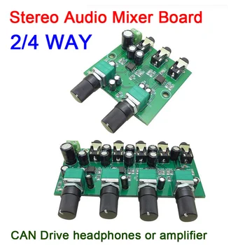 dc 5v-12v Stereo Semnal Audio Mixer Unitate de Bord căști amplificator de putere mixer unul de ieșire 2/4 MOD de intrări NOI