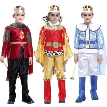 De Halloween, Regele Prințul Cosplay Costum Cu Pelerina pentru Copii, de Crăciun, de Anul Nou Costum de Carnaval pentru Baieti Partid Rochie de Până 1