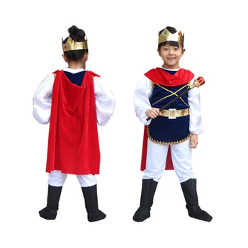 De Halloween, Regele Prințul Cosplay Costum Cu Pelerina pentru Copii, de Crăciun, de Anul Nou Costum de Carnaval pentru Baieti Partid Rochie de Până 2