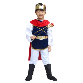 De Halloween, Regele Prințul Cosplay Costum Cu Pelerina pentru Copii, de Crăciun, de Anul Nou Costum de Carnaval pentru Baieti Partid Rochie de Până 3