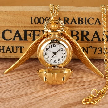 De Lux de Top Ceas de Aur Ball Ceas de Buzunar Aripi Mici Colier Pandantiv Lanț de Ceas de Cadouri pentru Copii, Copii reloj de Suveniruri Cadouri