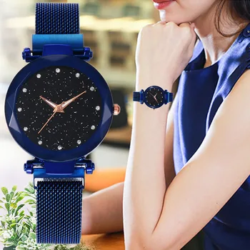 De lux Magnetic Cerul Înstelat Ceas pentru Femei Cristal de Cuarț Analogice Ceasuri de mana Doamnelor Pentru Cadou Ceas 1