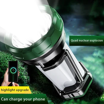 De mare Putere Lanterna Luminos în aer liber Portabil cu Rază Lungă de Iluminat USB Reîncărcabilă lumina Reflectoarelor Impermeabil Patrulă de Noapte, Proiector 1