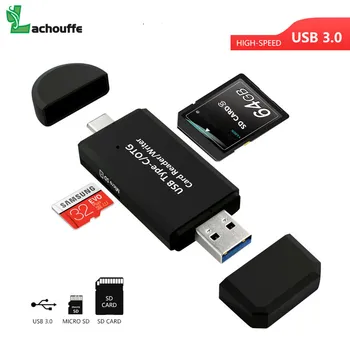 De mare viteză USB 3.0 Tip C 2 În 1 OTG Card Reader USB Universal TF/SD Card Reader pentru telefonul inteligent/Calculator/Tip-C deveices