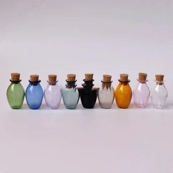 De Vânzare La Cald！2 buc 1:12 Păpuși Miniaturale de Culoare de Sticlă Sticle de Plută Sticle Borcan Mic Model De casă de Păpuși Decor