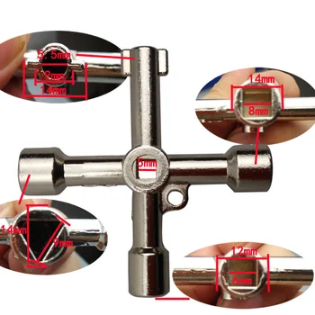 De înaltă calitate Multi-funcție-cheie cheie four-in-one interior transversale triunghiulare electric de control de cabinet scut ușa valve cap lung 5