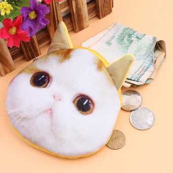 Desene animate pisica portofel geanta doamnelor cat fata cu fermoar de monede mini posete pisica pentru copii geanta de pluș bolsa de moeda monede husă 2