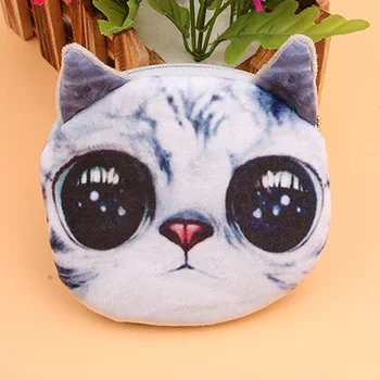 Desene animate pisica portofel geanta doamnelor cat fata cu fermoar de monede mini posete pisica pentru copii geanta de pluș bolsa de moeda monede husă 5