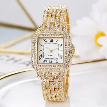 Diamant Aur a Crescut Femei Stras Cuarț Ceasuri de Design de Moda Femei Fata de femei de Lux din Oțel Inoxidabil Ceasuri de mana Relojes
