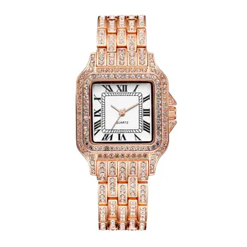Diamant Aur a Crescut Femei Stras Cuarț Ceasuri de Design de Moda Femei Fata de femei de Lux din Oțel Inoxidabil Ceasuri de mana Relojes 5