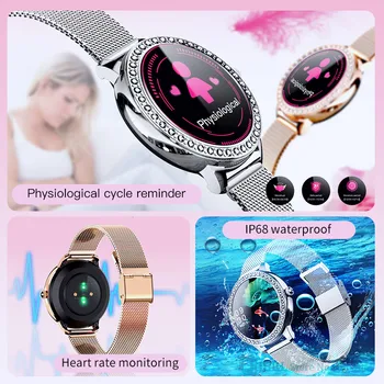 Diamant de Lux Brățară Ceas Inteligent Femei Doamnelor Smartwatch IP68 rezistent la apa Tracker de Fitness Electronice Ceas Femei pe Încheietura mîinii Ceas 4