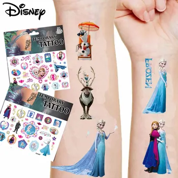 Disney Frozen Autocolante Tatuaj Anime Film Elsa Anna Impermeabil Drăguț Kawaii Autocolant De Desene Animate Pentru Copii Fete De Ziua De Nastere Copii Jucărie Cadou 0