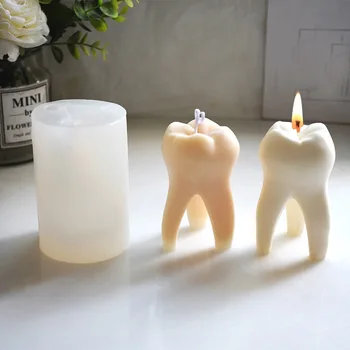 DIY 3D Stereo Dinți Lumânare Mucegai Silicon
