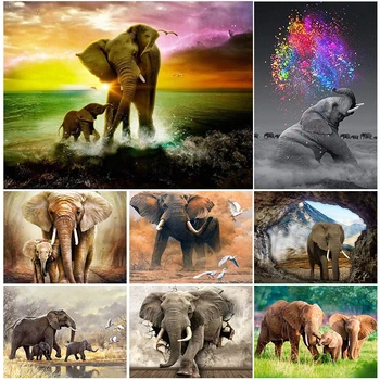 DIY 5D Diamant Pictura pui de Elefant cruciulițe Kituri Complete de Foraj Broderie Diamant Mozaic Animale de Artă Decor Acasă