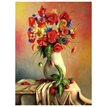 DIY Broderie cu Margele Seturi Maci Flori ornamentație cu Mărgele de Înaltă Calitate Margele 5D Parțială Margele Cruce Cusatura de lucru Manual, Hobby & Crafts 0
