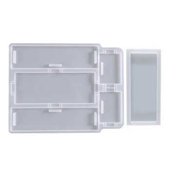 Domino Cutie de Depozitare Rășină Epoxidică Mucegai Recipient de Turnare Mucegai Silicon Meserii DIY L21E 0