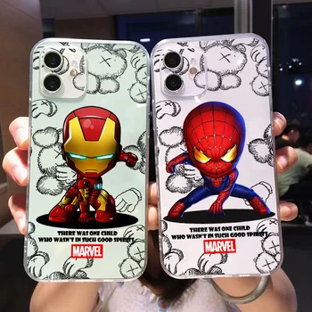 Drăguț Avengers spiderman iron man venin Telefon Caz pentru iPhone 13 14 Plus 11 12 Mini Pro 13 XR SE XS MAX 6 7 8 Plus Capac de Silicon