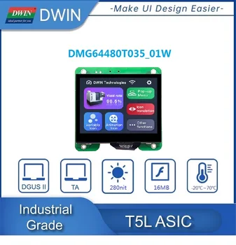 DWIN 3.5 Inch, 640*480 Pixeli Rezoluție Gradul Industriale HMI IPS TFT-LCD TTL/RS232 UART Serial Smart Display DMG64480T035_01W