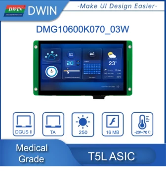 DWIN 7.0-inch 1024*600 Pixeli Rezoluție, 16.7 M Culori de Grad Medical IPS TFT-LCD T5L2 DGUS II