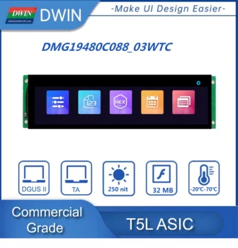 DWIN 8.8 Inch Port Serial tv LCD Module 1920*480 T5L2 DGUS II Sistemul de 16.7 M Culori IPS TFT-LCD de Afișare Interfață HMI TTL/COMS