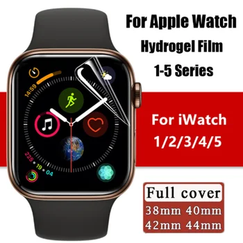 Ecran de Protecție Pentru Apple Watch 1 2 3 4 5 Series 10D Acoperire Completă Hidrogel Film Pentru Iwatch 38mm 40mm 42mm 44mm Rezistent la zgarieturi