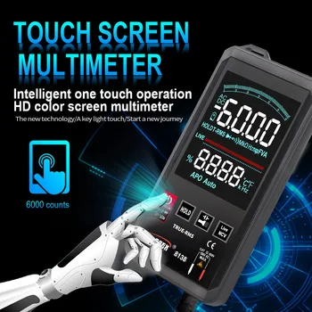 Ecran tactil Multimetru Automatic Multimetru Digital 6000 De Capete de acuzare Inteligent de Scanare AC DC Măsurare NCV Măsurare True RMS
