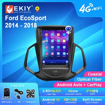 EKIY TT7 Pentru Ford EcoSport Eco Sport 2014 - 2018 Pentru Tesla stil ecran de Radio Auto Multimedia Player Video Navi GPS Nu 2din DVD