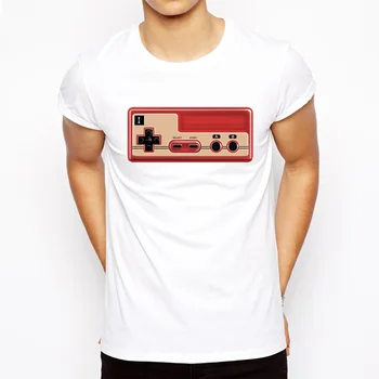 Famicom tipărite mens T-shirt de Moda cool T-shirt pentru bărbați de Calitate Superioară Alb amuzant Nostalgic barbati tricou casual cu maneci scurte