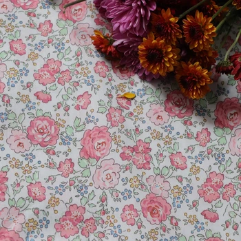 Felicite Floral Roz din Bumbac 100% 80 Liberty Tesatura de Imprimare Digitală Pentru Cusut Pânză Rochii Fusta Copii de Designer Poplin